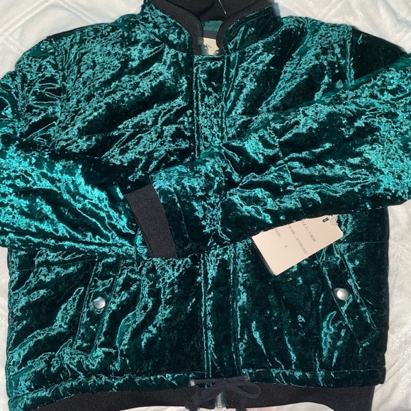 NWT CI SONO VINTAGE VELVET HUNTER GREEN BOMBER JACKET •S/LARGE •HANDMADE•❤️this🌲 - Picture 7 of 12